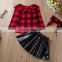 Ruffle Crop Top And Skate Skirt Christmas Baby Girls Boutique Clothing