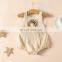 A0269# Soft Cotton Linen Romper Newborn Baby Rainbow Printed Romper Infants Clothes Toddlers Kids Suspenders Jumpsuits