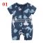 2019 New summer style infant overall newborn short sleeve cotton baby rompers boy clothes with over 40styles