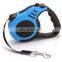 China automatic retractable nylon rope dog collars leashes , pet accessories