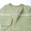 Plain Dyed Green Snap Crotch Ribbed Cozy Baby Bodysuit Romper Autumn