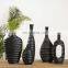 Retro Style Dining Room Table Top Decoration Black Matte Silver Plated Design Resin Dried Flower Vase