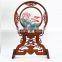 Chinese Style Round Screen Silk Embroidered Painting Furnishing Ornaments Craft Gifts With A Wooden Frame for Decoration(D30cm)