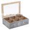 custom natural wooden tea box with glass lid accept oem odm order