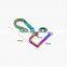 Metal Rainbow Colorful Zinc Alloy Custom Logo Swivel Key Chain Snap Hooks