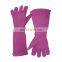 HANDLANDY Comfortable Puncture Resistant Long Cow Leather Gardening gloves for work