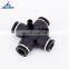 Factory Price PZA Series 4/6/8/10/12mm Air Connection Plastic 4 Ways Quick Push In Tube Cross Pneumatic Fittings