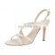 Women high fashion handmade good quality design cross strap medium heel comfortable sandals shoes ladies footwear
