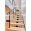 Indoor Metal Stringer Stairs Solid Wood Straight Stairs