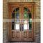 main door solid wood arch carving design wood and glass doors