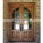 Wooden single main door design solid oak wood arch door