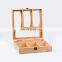 New bamboo wood home hanging storage rack, ziplock food bag storage box organizer top open for kitchen tabletop plastic drawer