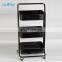 Three Tier Rolling Utility Cart with Wheels Multifunctional Metal Storage Cart Organizer Trolley baskets stackable