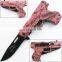 8 Inch higth quality stainless steel gun shaped folding pocket colorful gun knife
