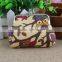 Stock Wholesale Vintage Owl Printing 6 Colors Canvas Snap Lock Owl Coin Purse