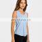 New Wholesale Fashion Sweat-wicking Loose Style Blank Sexy Women Sport Gym Yoga Tank Top Casual Wear Blouse