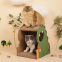 MeowLove Hot sales scratcher cat play toy corrugated cardboard cat scratcher cat cardboard Pink Dinosaur