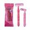 IGUETTA Twin Blades Women Razor Germany Blades Plastic Handle Bikini Razor Pink Safety Body Hair Remover Blades GF2-1707