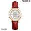 2015 hot sale sapphire ceramic watch with genuine leather band fashion vogue wrist watch for women