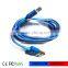 Hot Selling Water-print USB Cable Custom Logo Colorful USB Charging Cable for Phone