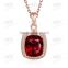 red zirconia necklace rose gold 18k rgp jewelry