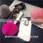 luxury metal rope mirror mobile phone accessories fur phone case for iphone