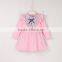 wholesale pink 100% cotton kids dress,little girls long dress,baby girls one piece dresses,girls smocked dress