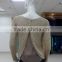 Ladies crew neck long sleeve sequin yarn plaited lurex knitted sweater pullover and double layer at back