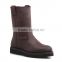 9 inchi Women half boot, suede leather rubber sole lady boot, light weight high leather shoes