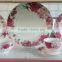 42pcs large decaled fine china dinner ware stock, super white dinner set stock 6 people dishes set