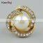 Fashion gold pearl clothing rhinestone buttons wholesale 2.3 cm WBK-1487