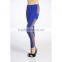 Woman FItted Royal Blue with Grey Panelled Leggings / Tights with Pocket