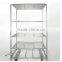 Garden tool cart, roll container trolley with mesh shelf