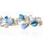 fashionable leaf shape alloy enamel crystal hair clip