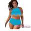 Dear-lover Womens Solid Double Strap One Piece Swimsuit Cover Ups Swimdress
