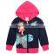 FG4655# navy 18M/6Y long sleeve zipper children's clothes fleece hoodie set girls printed outfits baby branded clothes