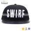 Custom White Embroidery Snapback Cap Leather Brim