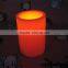 plastic cheap decoration pillar amber set led candles
