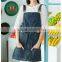 Unisex washed denim chef kitchen apron with pockets for sale