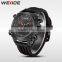 WEIDE wholesale custom logo silicone digital watch, elegance fashion dual display watches, luxury sports hand watch