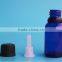 15ml 1/2 oz blue glass essential oil bottle with reducer plug and tamper-evident cap