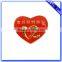 High Quality Gold Plating Custom Heart Shaped Enamel Bronze Badge