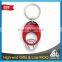 Low MOQ red color plating zinc alloy coin holder keychain