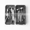 Wholesale metal manicure and pedicure tools 9 pcs stainless steel manicure set waterproof metal nail file factory