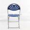 White/blue Fan back cheap plastic folding chairs for wedding