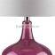 hand painted modern led purple glass table lamp for writing