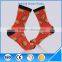 Unisex red cartoon pattern funny couple tube socks