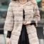 Wholesale 2015 new korean style knitted winter rex rabbit fur coat for women