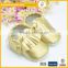 Fashion style pu shoes face leather handmade soft sole baby kids leather shoes