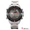 Shark Mens Digital LCD Dual time Quartz Stainless Steel Sport Watch